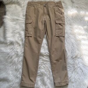 True Religion Big T Cargo Jogger Mens 34 Beige Khaki  Pockets Pants Drawstring